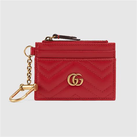 red gucci keychain wallet|Gucci gg marmont key chain.